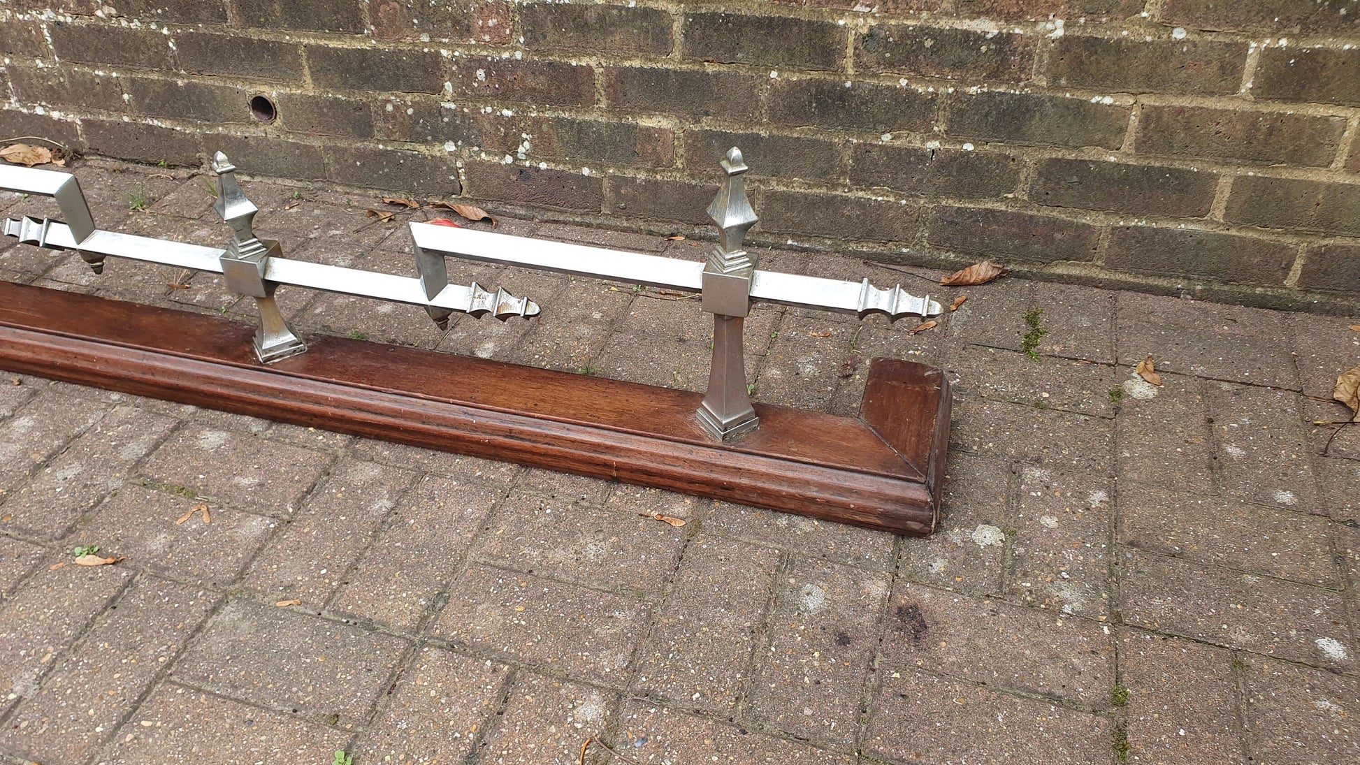 Large Vintage Chrome and Hardwood Fender Mid-European Gothic Arts and Crafts Art Nouveau Deco