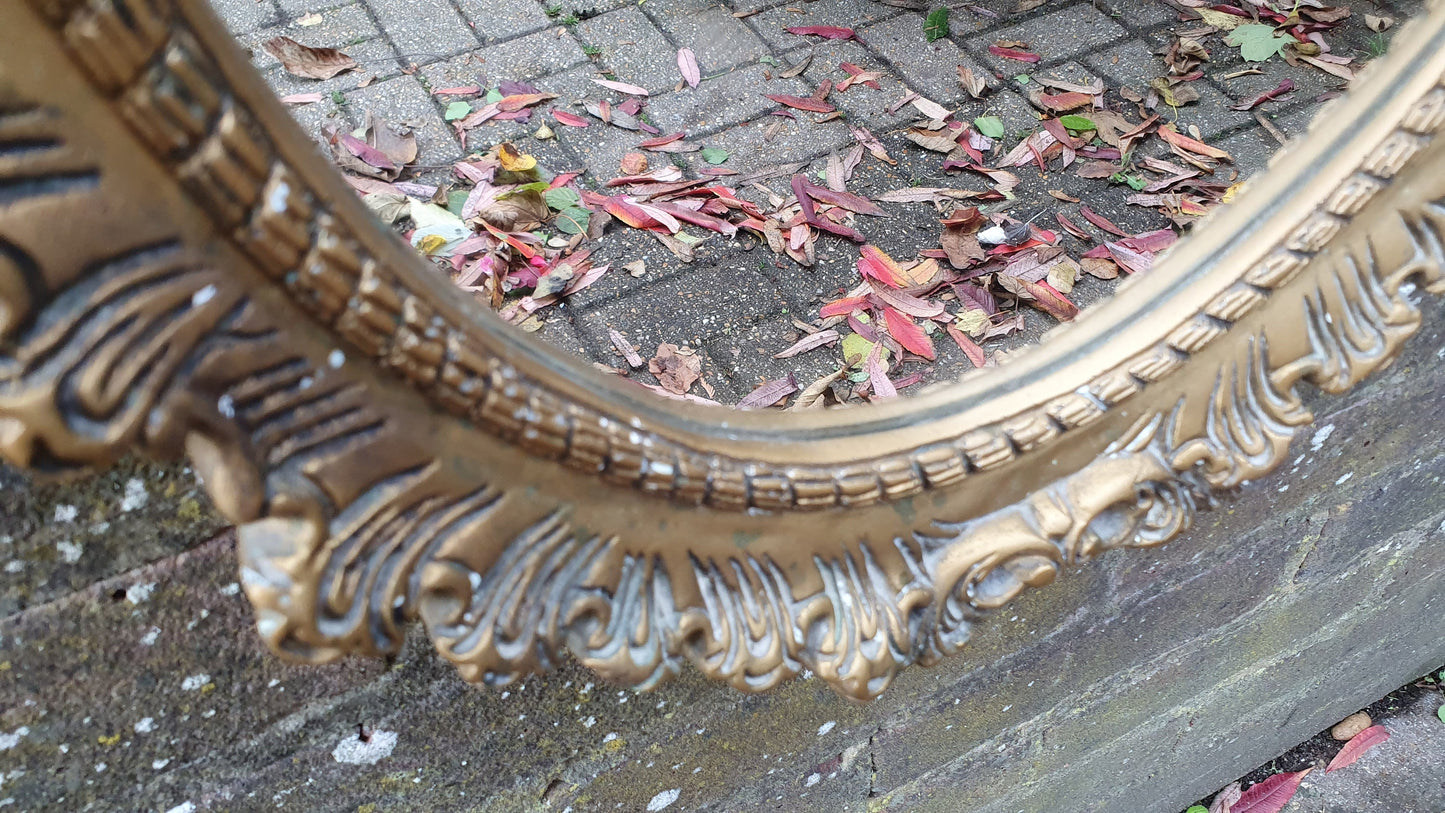 Ornate Plaster and Wire Gold Gilt Decorative Wall Mirror Vintage Retro 70’s