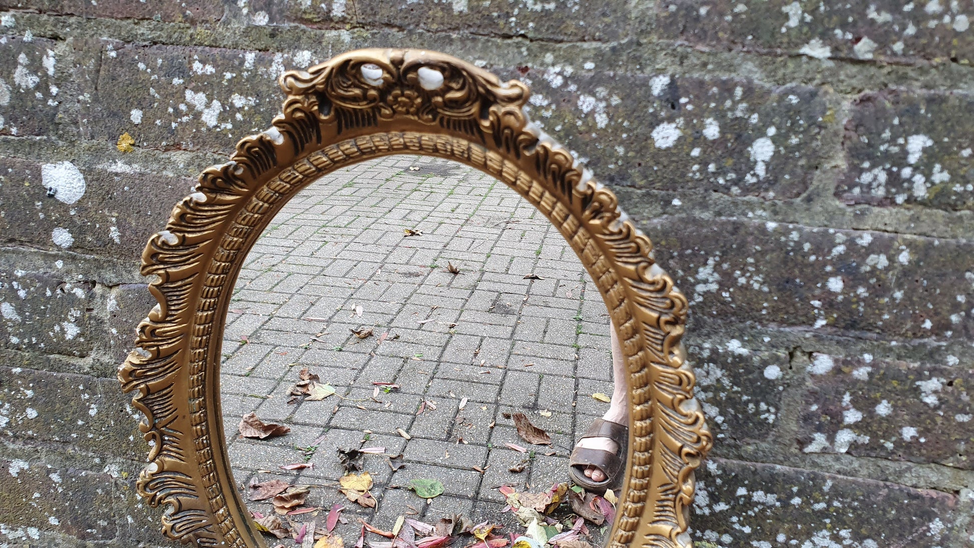 Ornate Plaster and Wire Gold Gilt Decorative Wall Mirror Vintage Retro 70’s