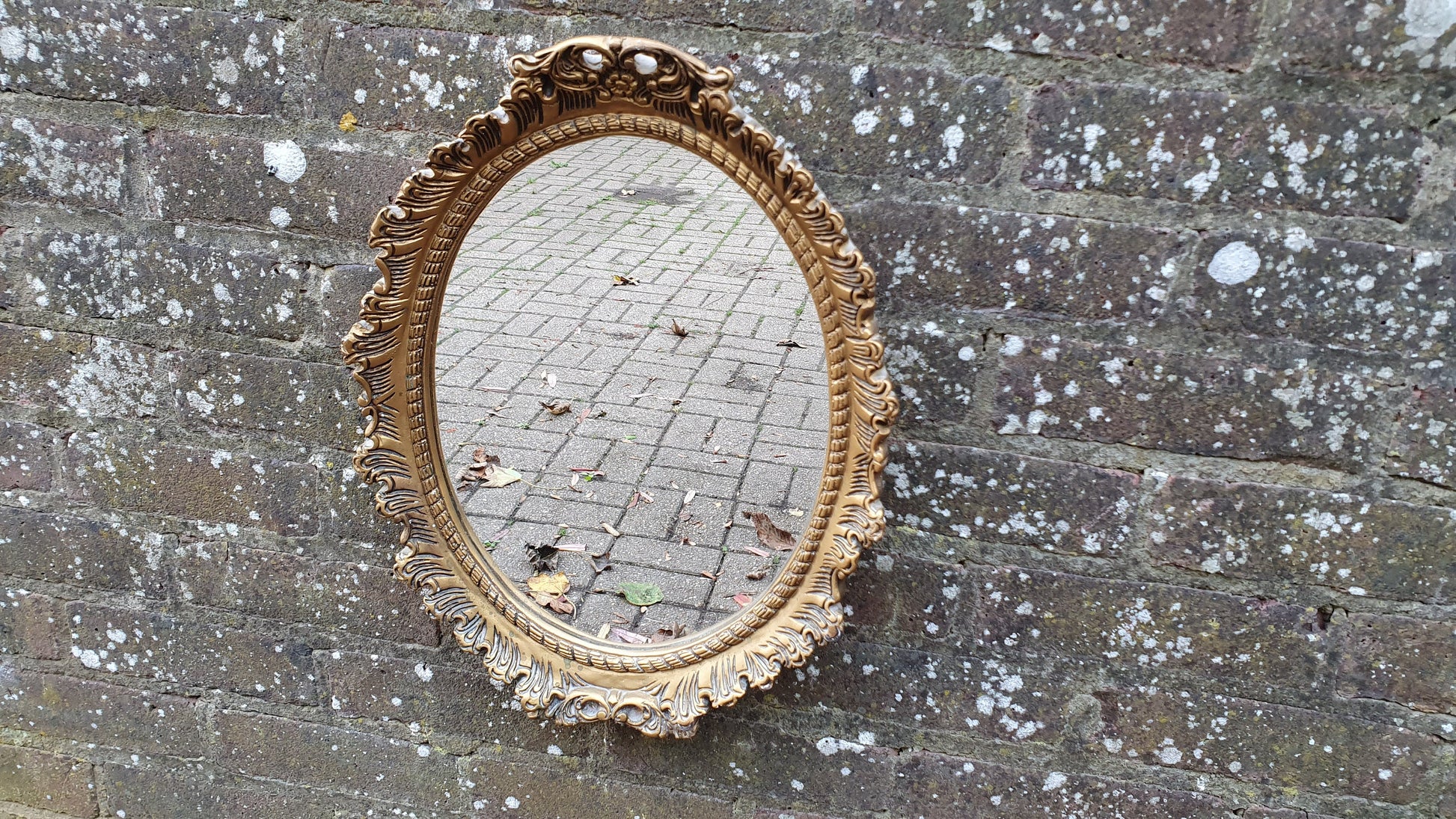 Ornate Plaster and Wire Gold Gilt Decorative Wall Mirror Vintage Retro 70’s