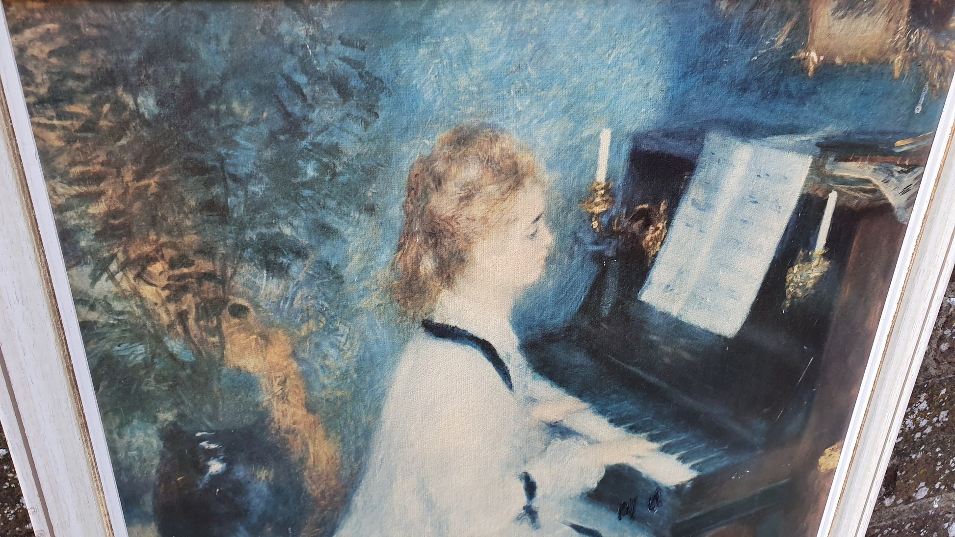 Large Retro 70’s Renoir Print ‘Lady at the Piano’