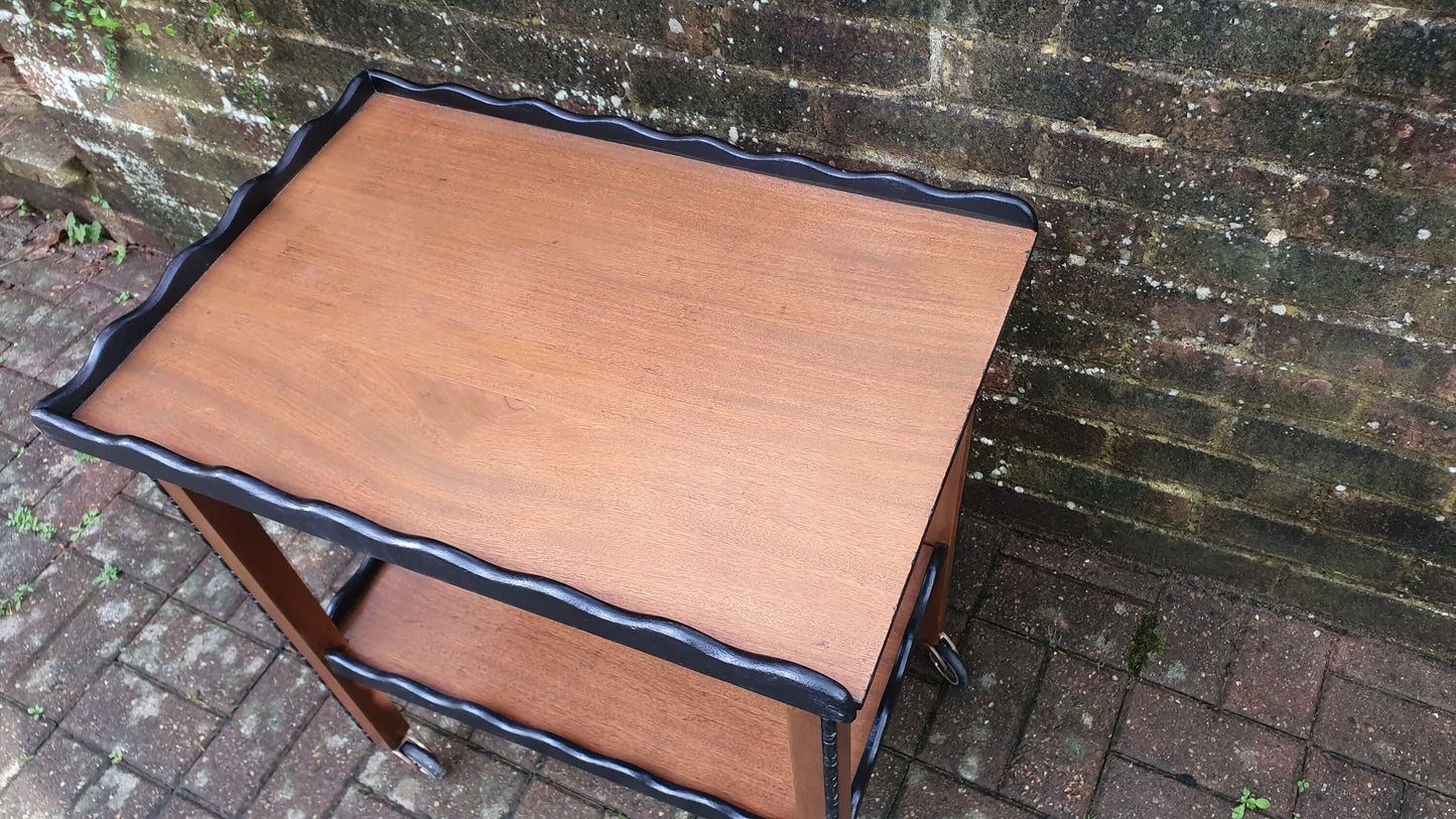 Vintage Restored and Upcycled Solid Wooden Trolley Side Table