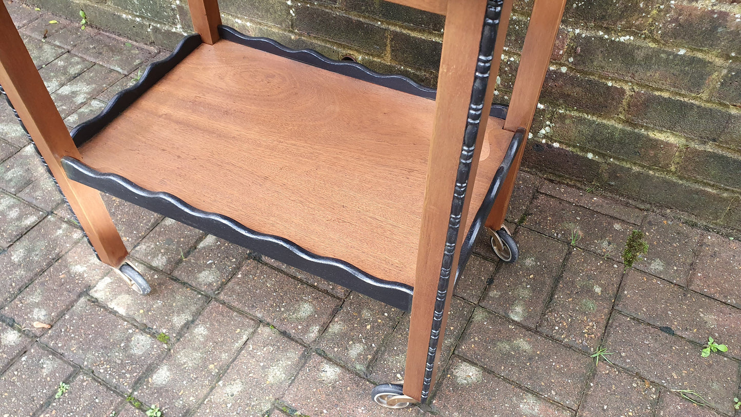 Vintage Restored and Upcycled Solid Wooden Trolley Side Table