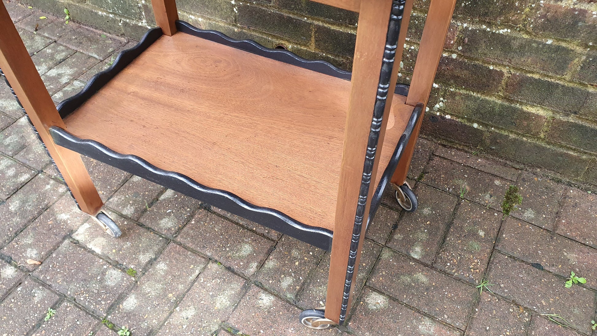 Vintage Restored and Upcycled Solid Wooden Trolley Side Table