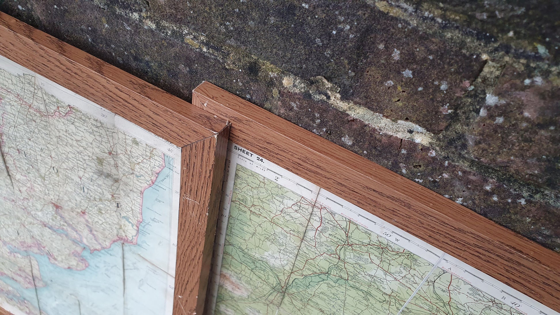 4 Very Large Framed Maps New Forest Middlesex Essex Suffolk Oxford