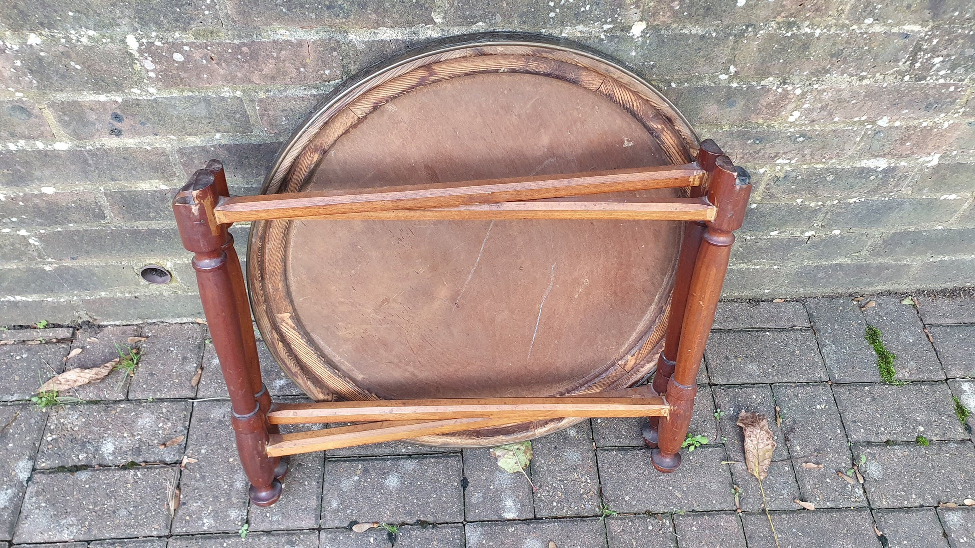Large Vintage Hardwood and Brass Benares Coffee Occasional table