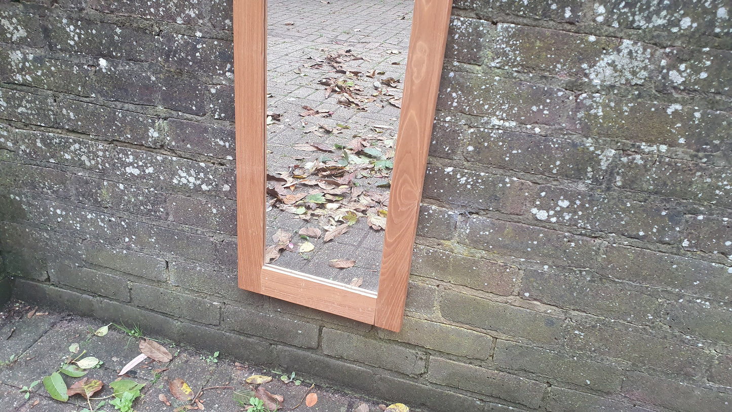 Top Quality Long Golden Ash or Oak Mirror with Heart Motif. Lover’s Mirror