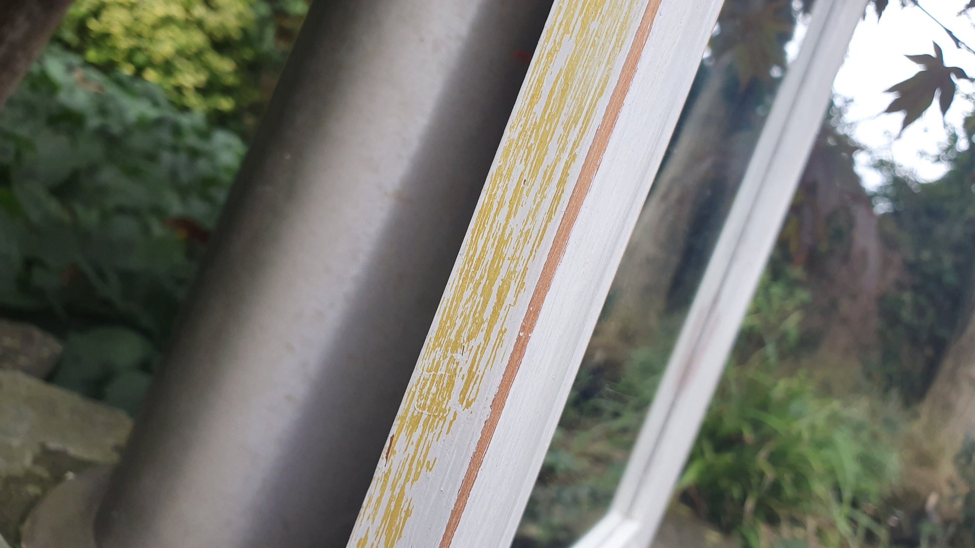 Vintage Painted Mirror in Farrow and Ball in ‘Ammonite’ Light Grey with Gold Highlights Hand Painted Bespoke Unique.