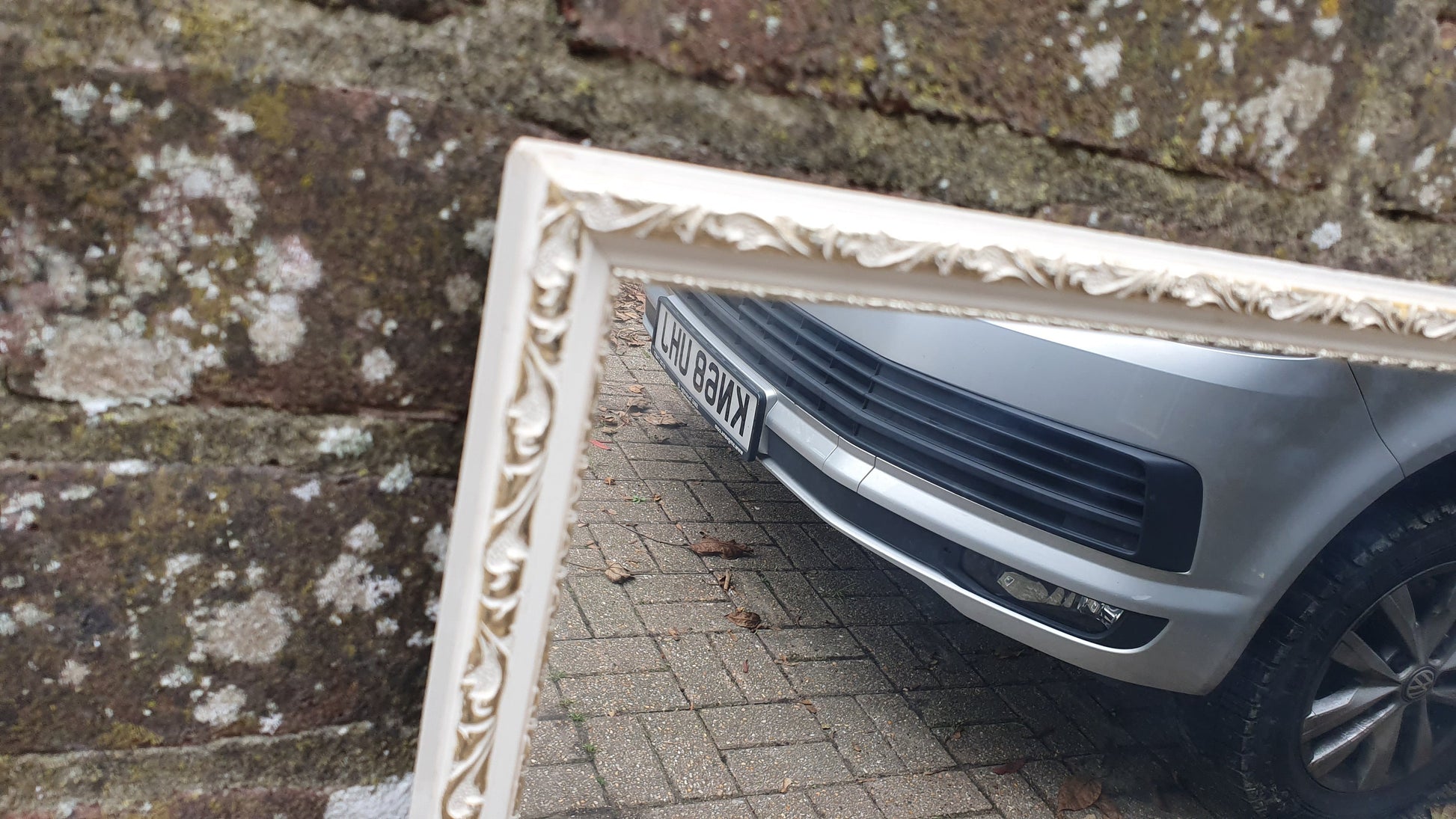Classic 70’s Vintage Retro Cream and Gold Painted Wall Mirror.