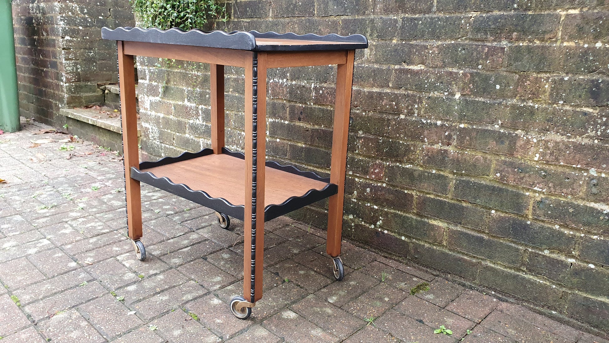 Vintage Restored and Upcycled Solid Wooden Trolley Side Table