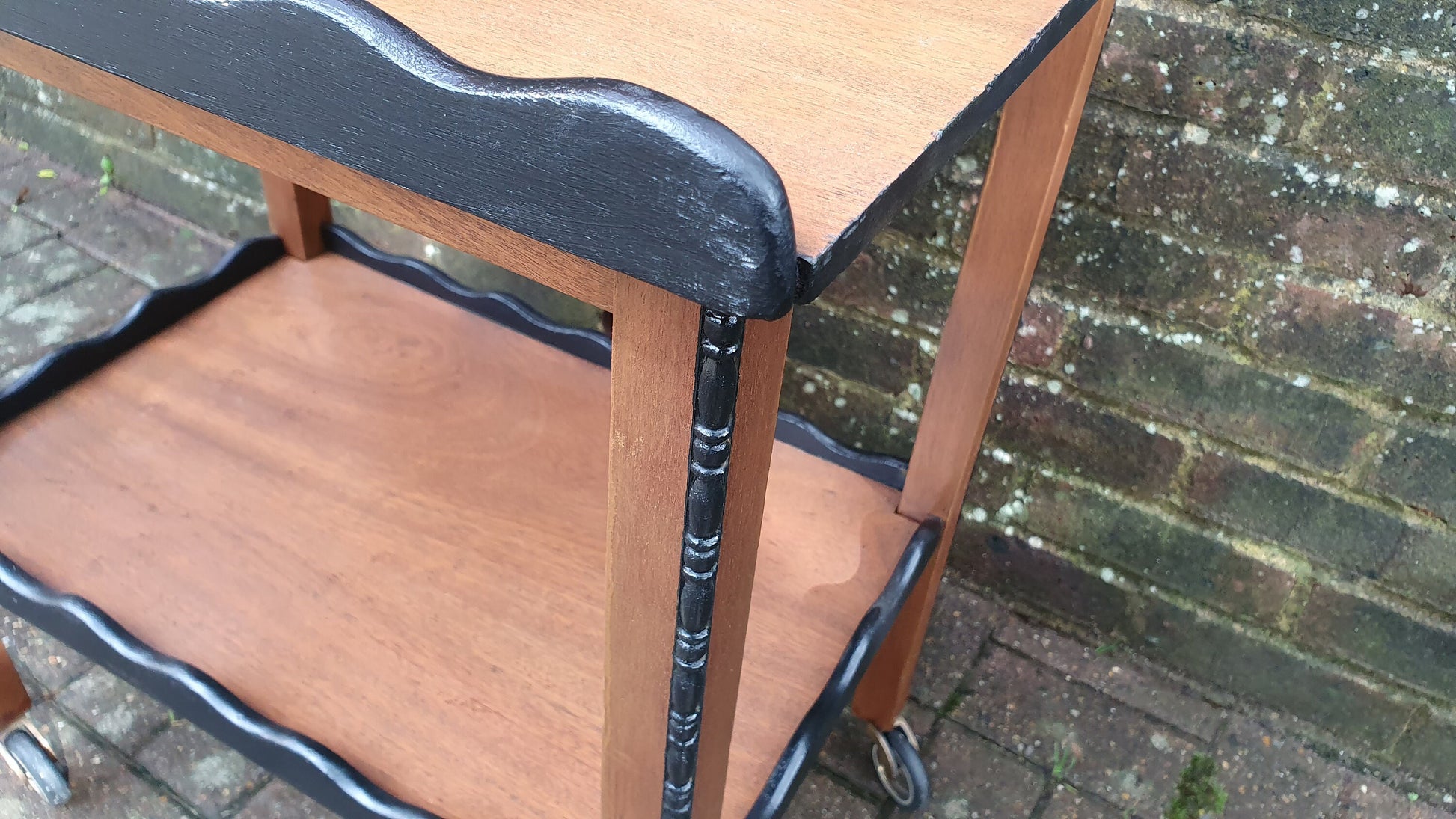 Vintage Restored and Upcycled Solid Wooden Trolley Side Table