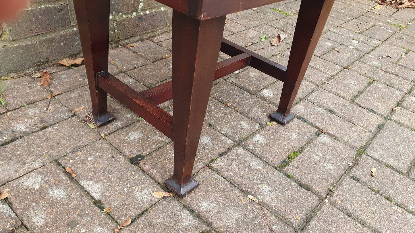 Stunning Vintage Newly Upholstered Edwardian Piano Stool Adjustable Height.