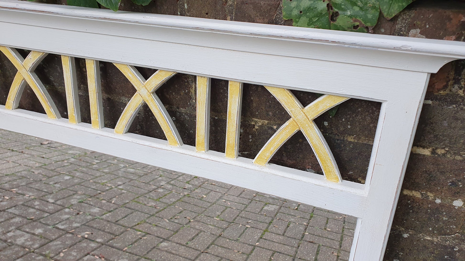 Superb Large Hand Painted Mirror Wall or Over Mantel in Farrow and Ball Gold Highlights.