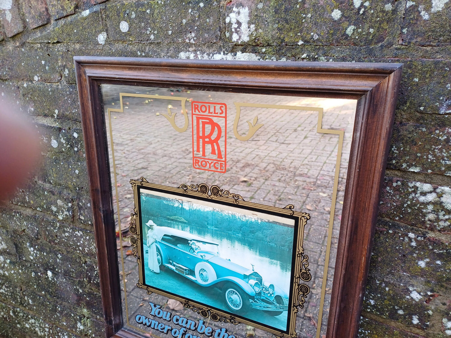Large Quirky Vintage Retro Rolls Royce Mirror Car Automobilia.