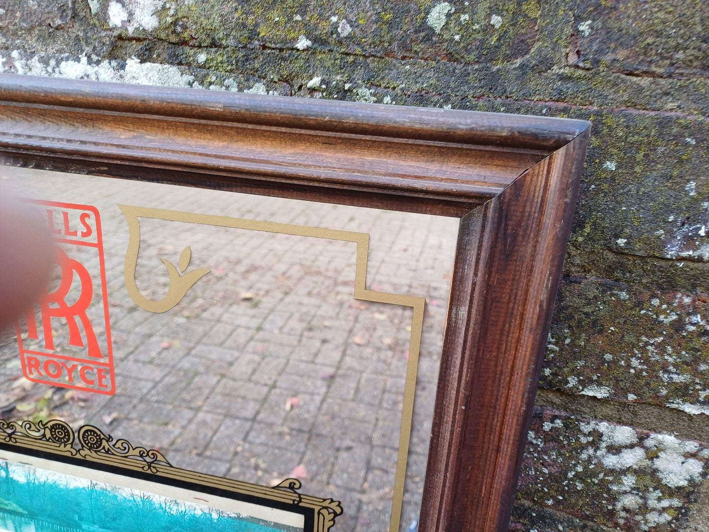 Large Quirky Vintage Retro Rolls Royce Mirror Car Automobilia.