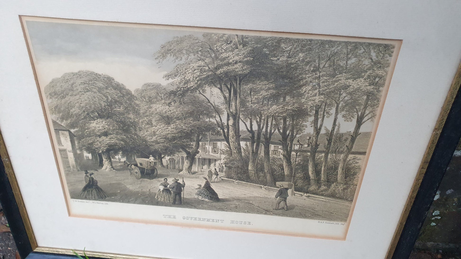 Trio Lithographic prints of TW Bowler paintings - Cape Town, mid 1800s (Simon's Town, The Government House, The Public Library and Museum)