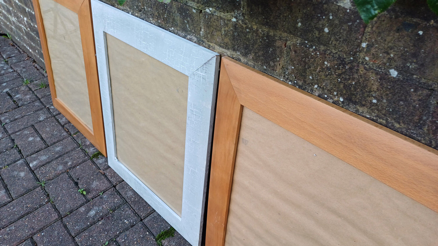 Large Set of Three Quality Wooden and Painted Picture Frames