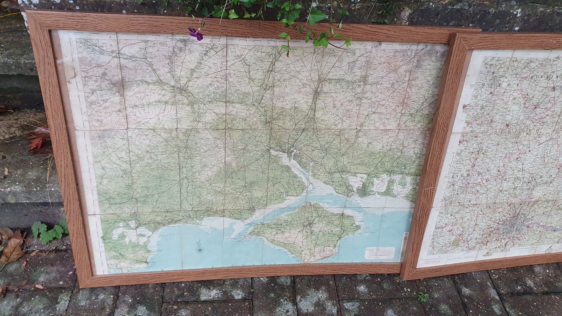 4 Very Large Framed Maps New Forest Middlesex Essex Suffolk Oxford