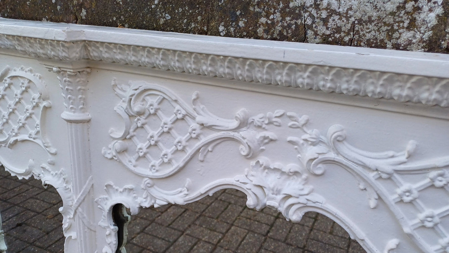 Huge Ornate Painted Victorian Over Mantel Mantle Mirror.
