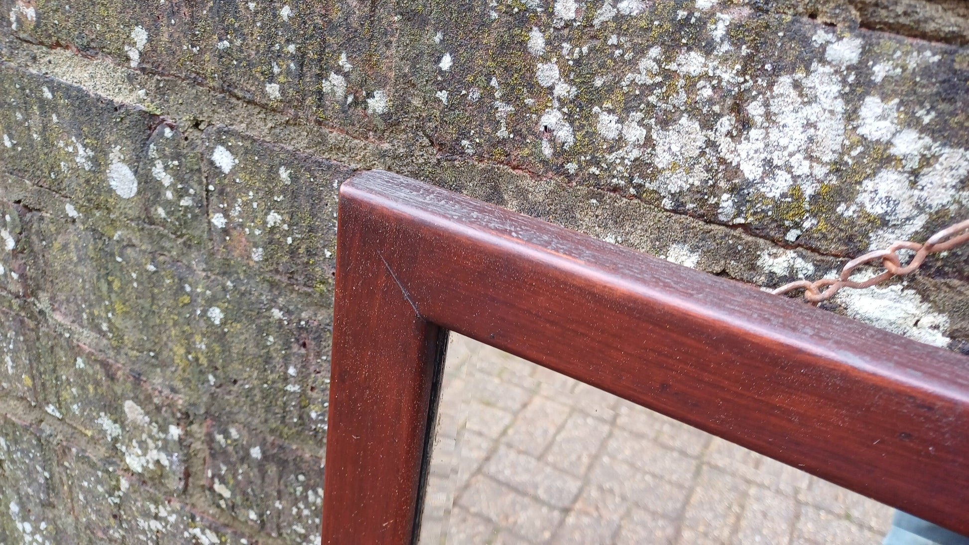 Large Vintage Rectangle Mahogany Wall Mirror.