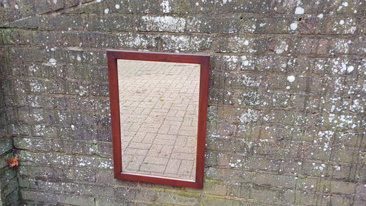 Large Vintage Rectangle Mahogany Wall Mirror.