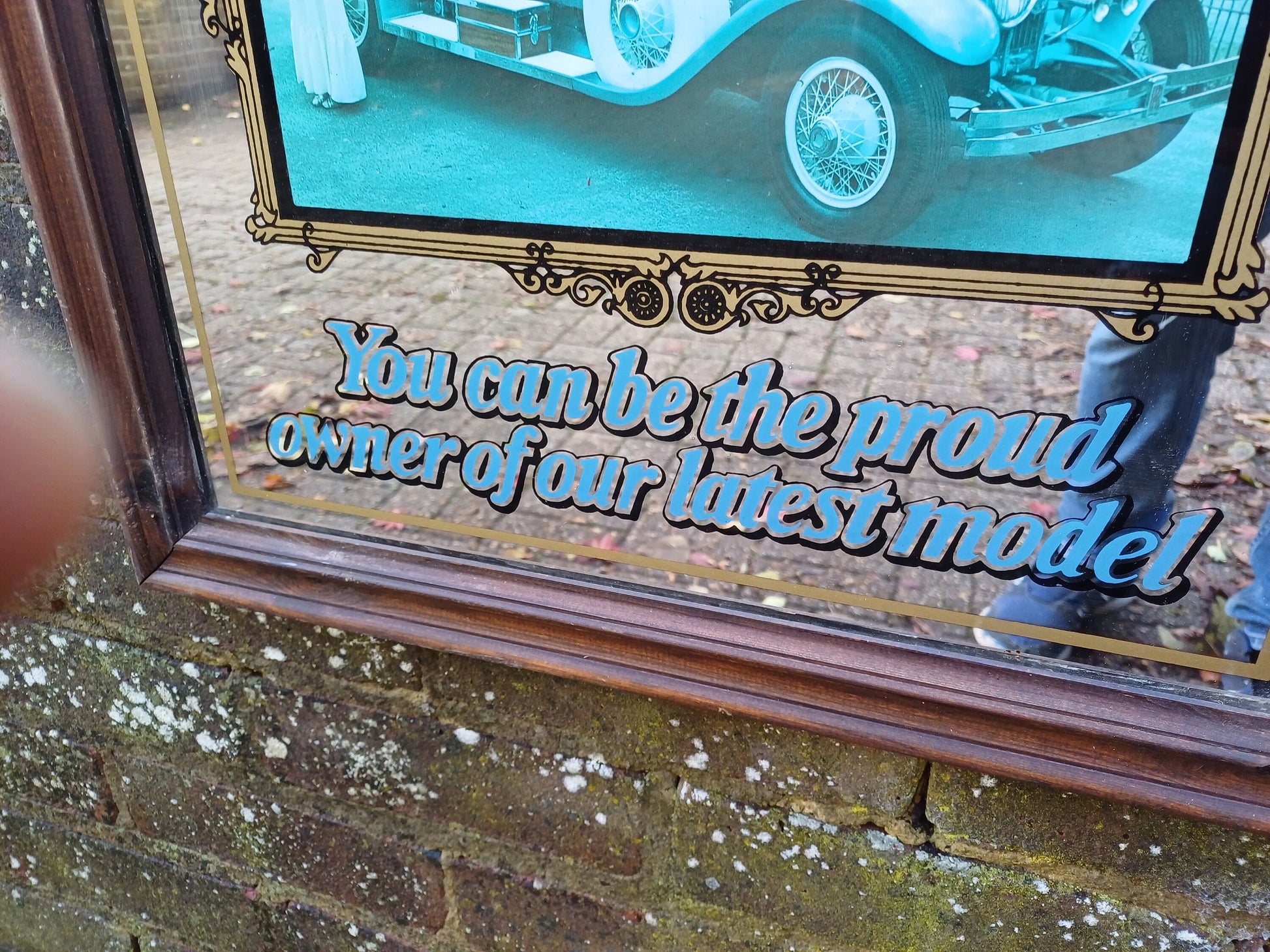 Large Quirky Vintage Retro Rolls Royce Mirror Car Automobilia.