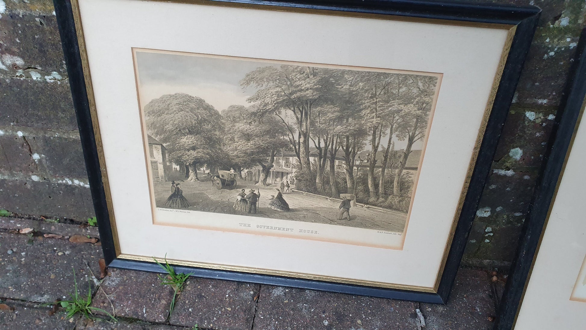 Trio Lithographic prints of TW Bowler paintings - Cape Town, mid 1800s (Simon's Town, The Government House, The Public Library and Museum)