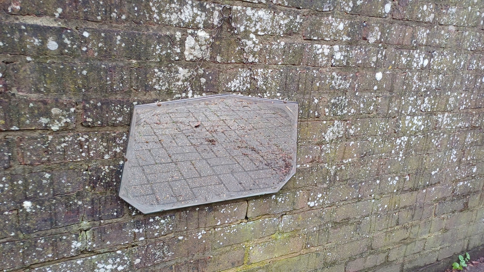 Unusual Frameless Vintage Retro Wall Mirror. Double Bevel.
