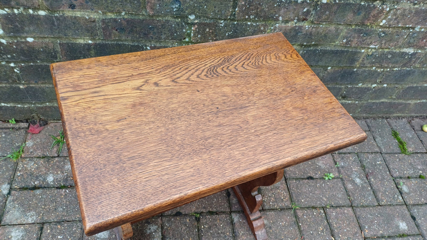 Vintage Solid Oak Stool Plant Stand.