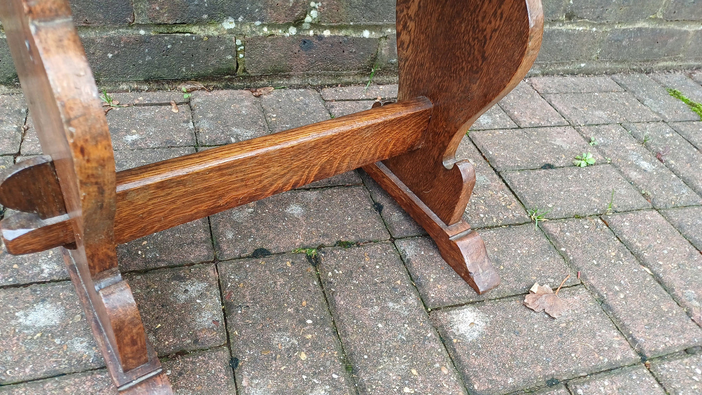 Vintage Solid Oak Stool Plant Stand.