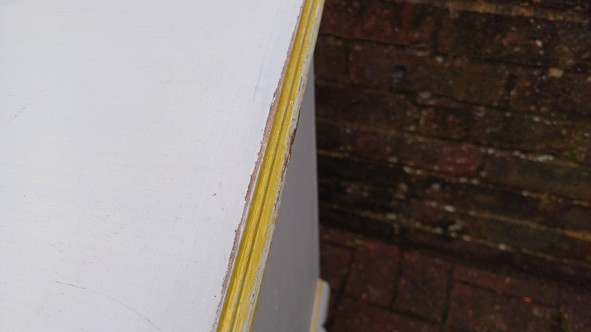 Vintage Painted Bedside or Occasional Chest of Drawers Table in Farrow and Ball White Gold Highlights.