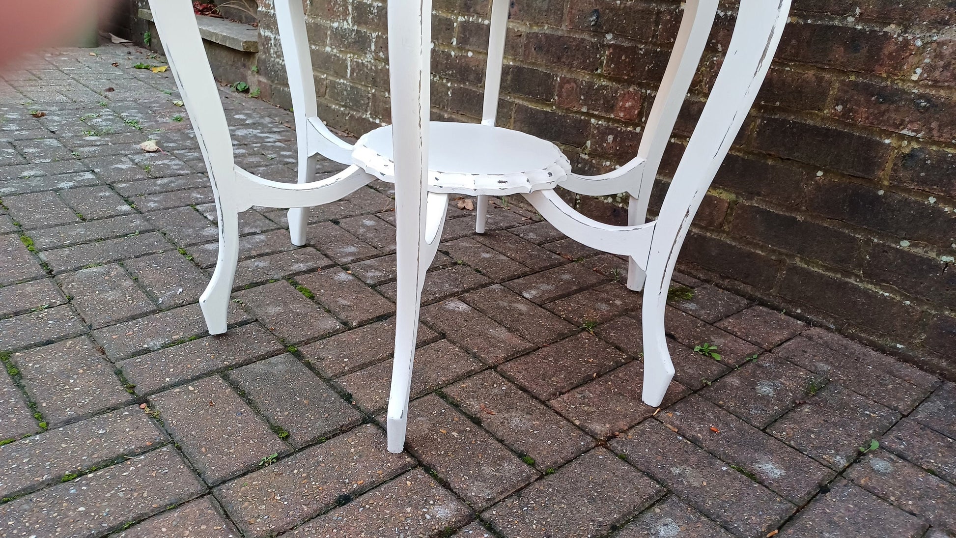 Superb Large Vintage Circular Painted Occasional Side Table in Farrow and Ball Wimborne White. Totally Unque.