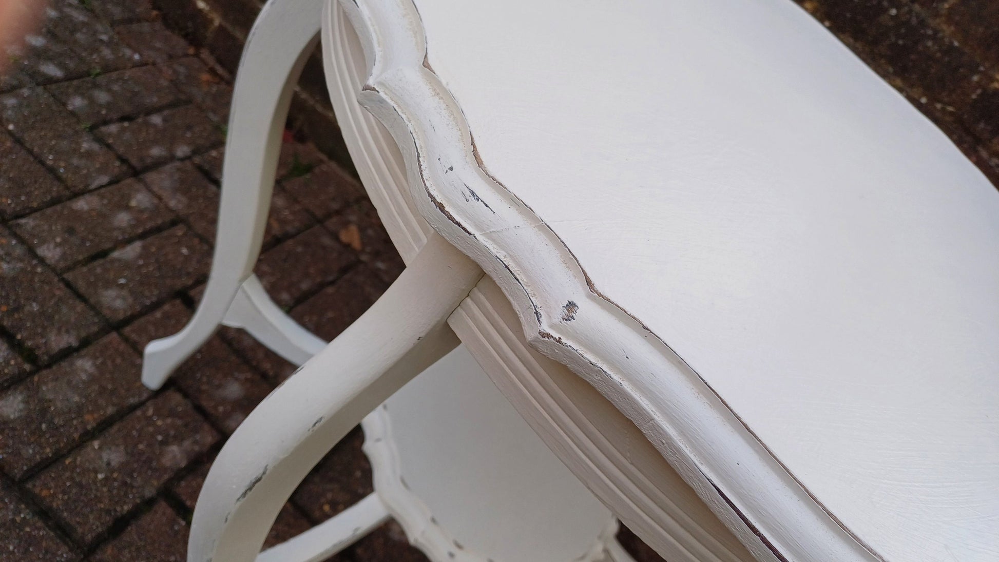 Superb Large Vintage Circular Painted Occasional Side Table in Farrow and Ball Wimborne White. Totally Unque.