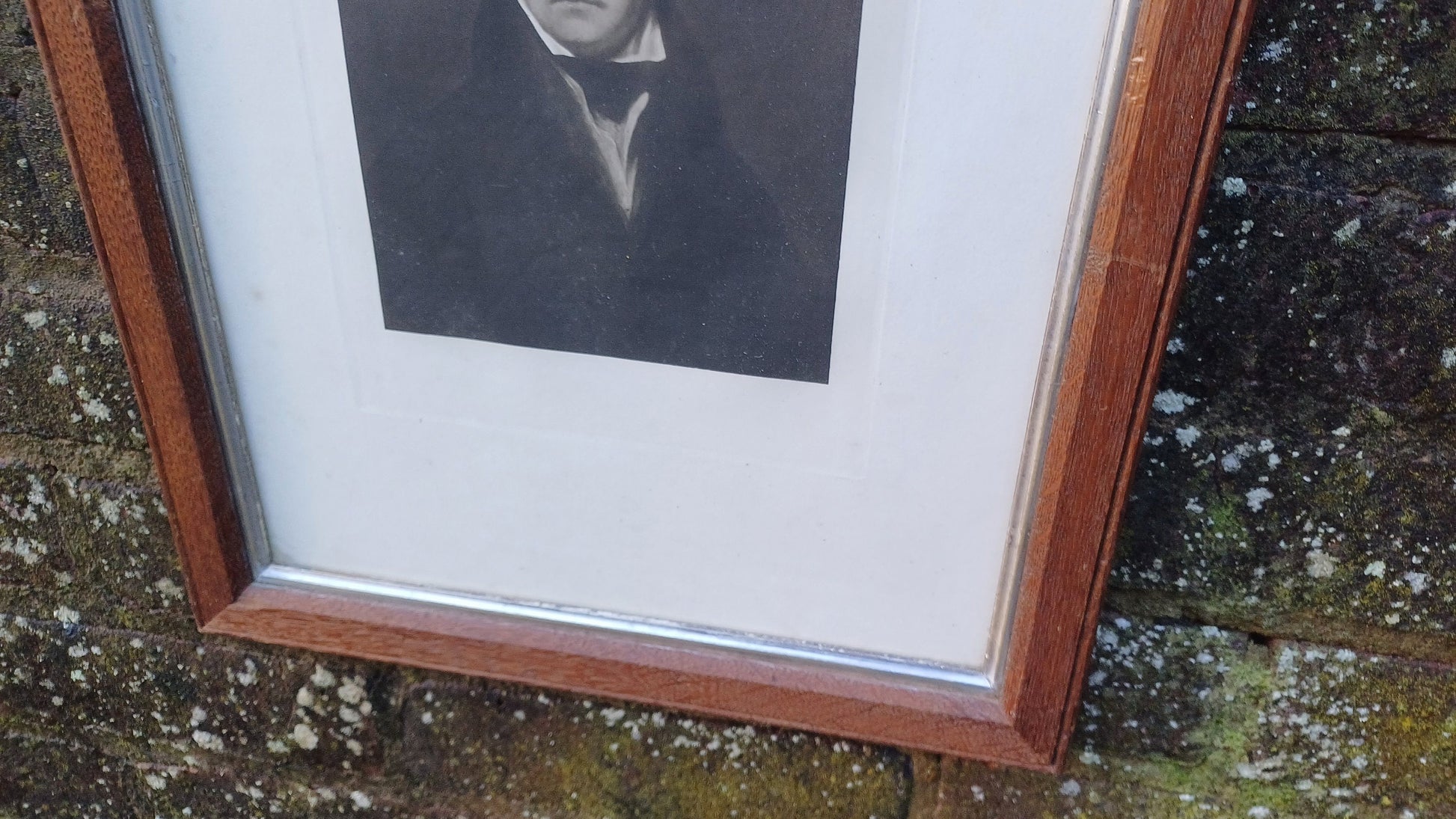 Exquisite Vintage Wooden Frame with Black and White Photo Print of Distinguished Gentleman - 32.5cm x 42cm