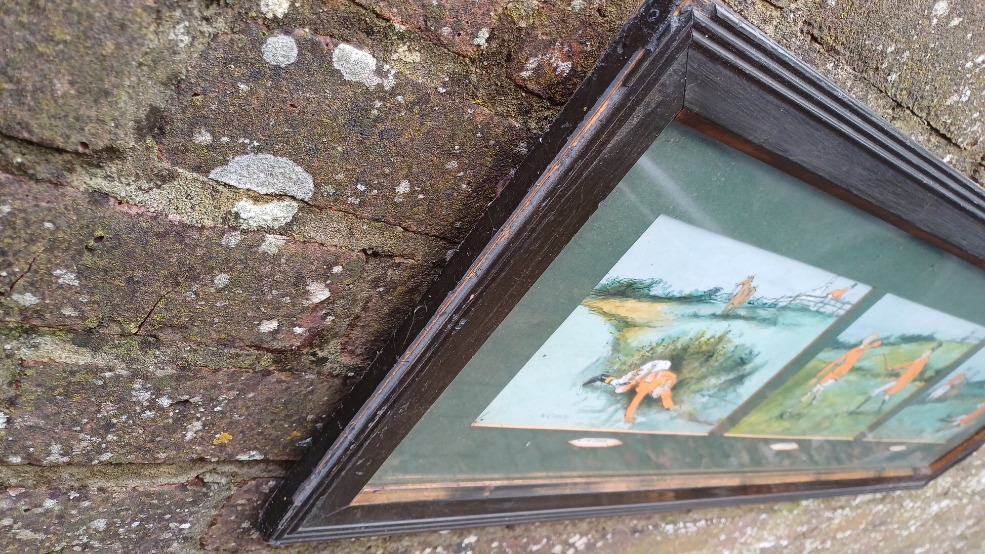 Large Trio of Vintage Cartoon Fox Hunting Gone Wrong Prints A Check A Holloa A Finish LT