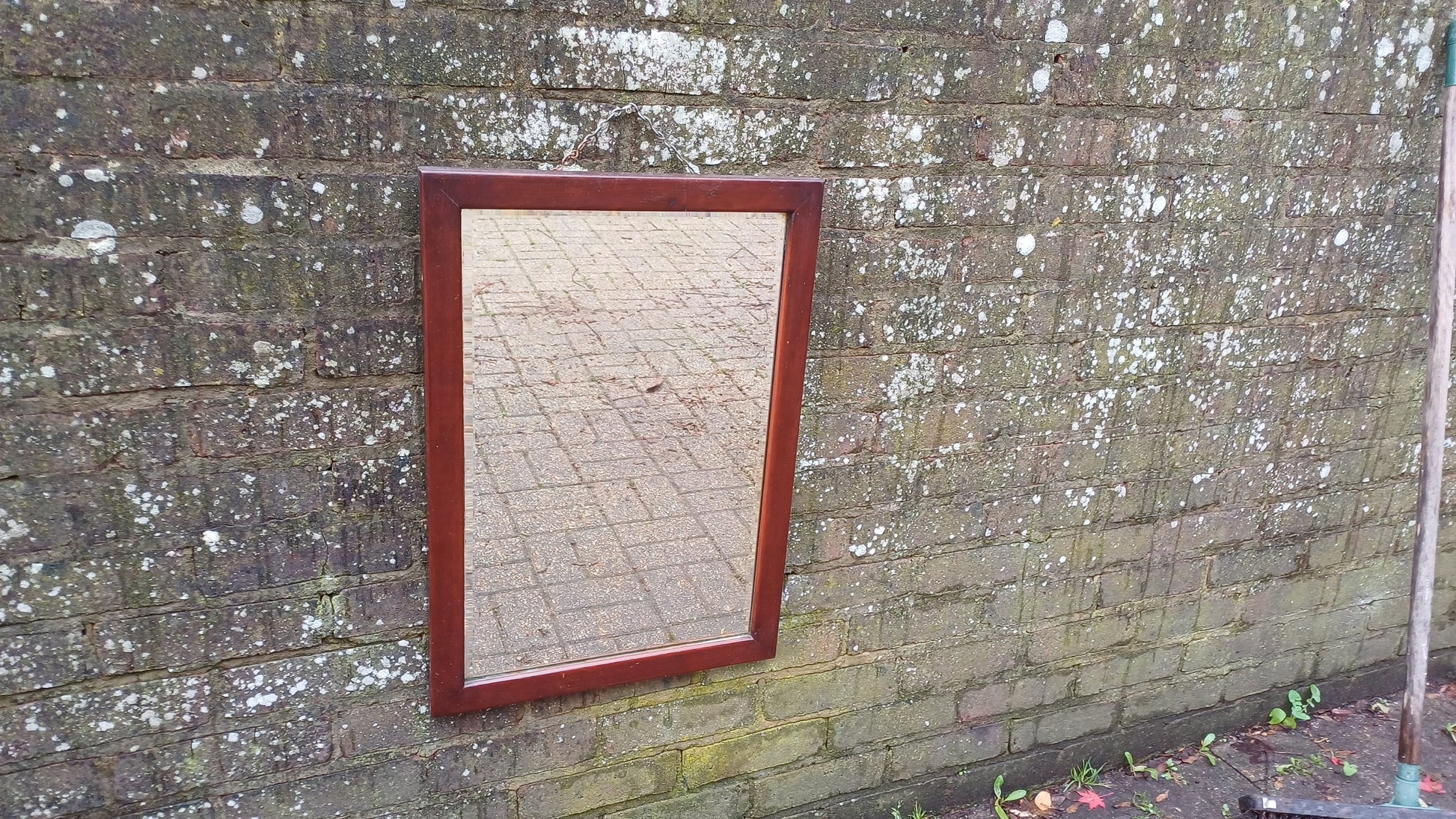 Large Vintage Rectangle Mahogany Wall Mirror.