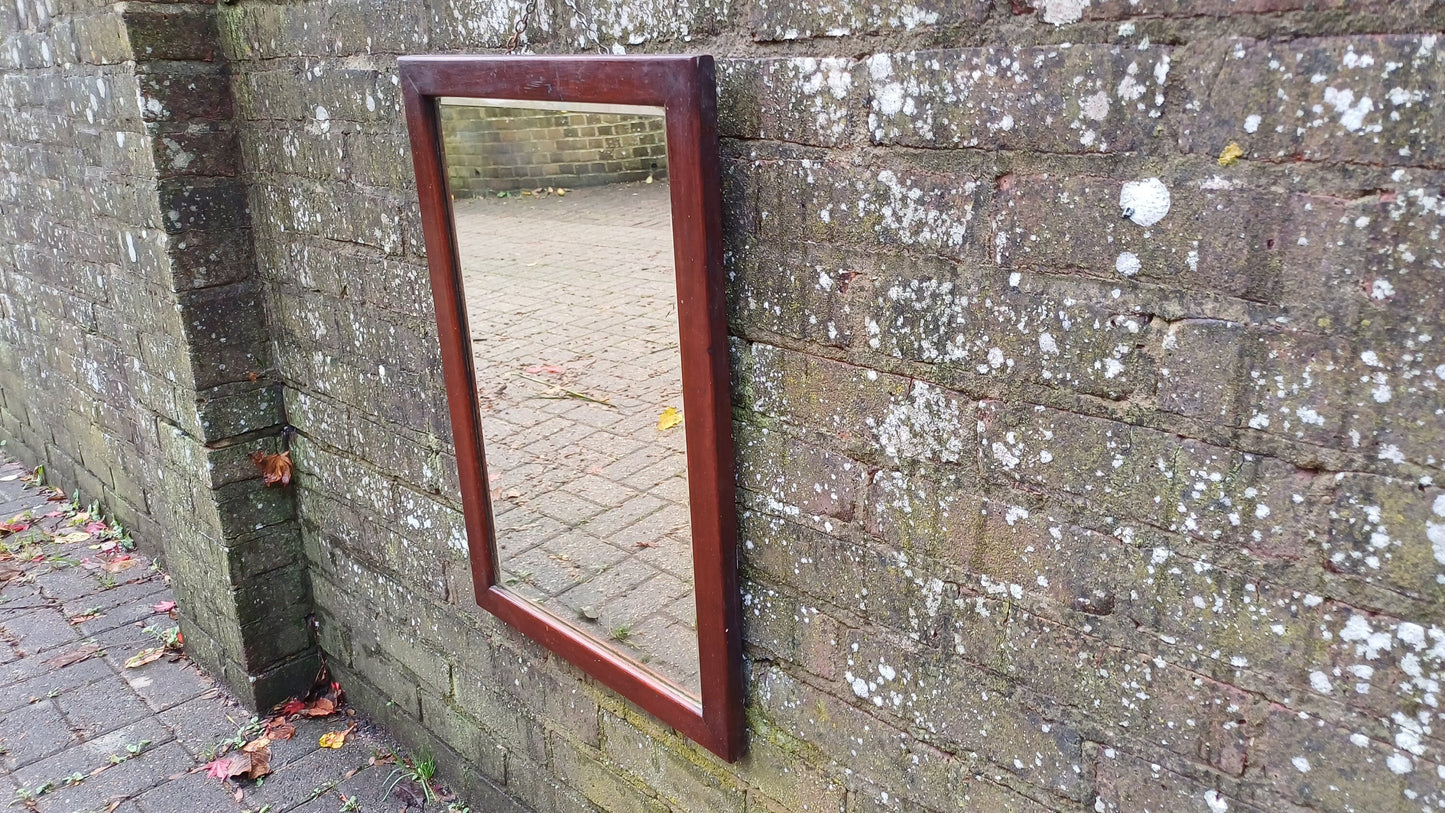 Large Vintage Rectangle Mahogany Wall Mirror.