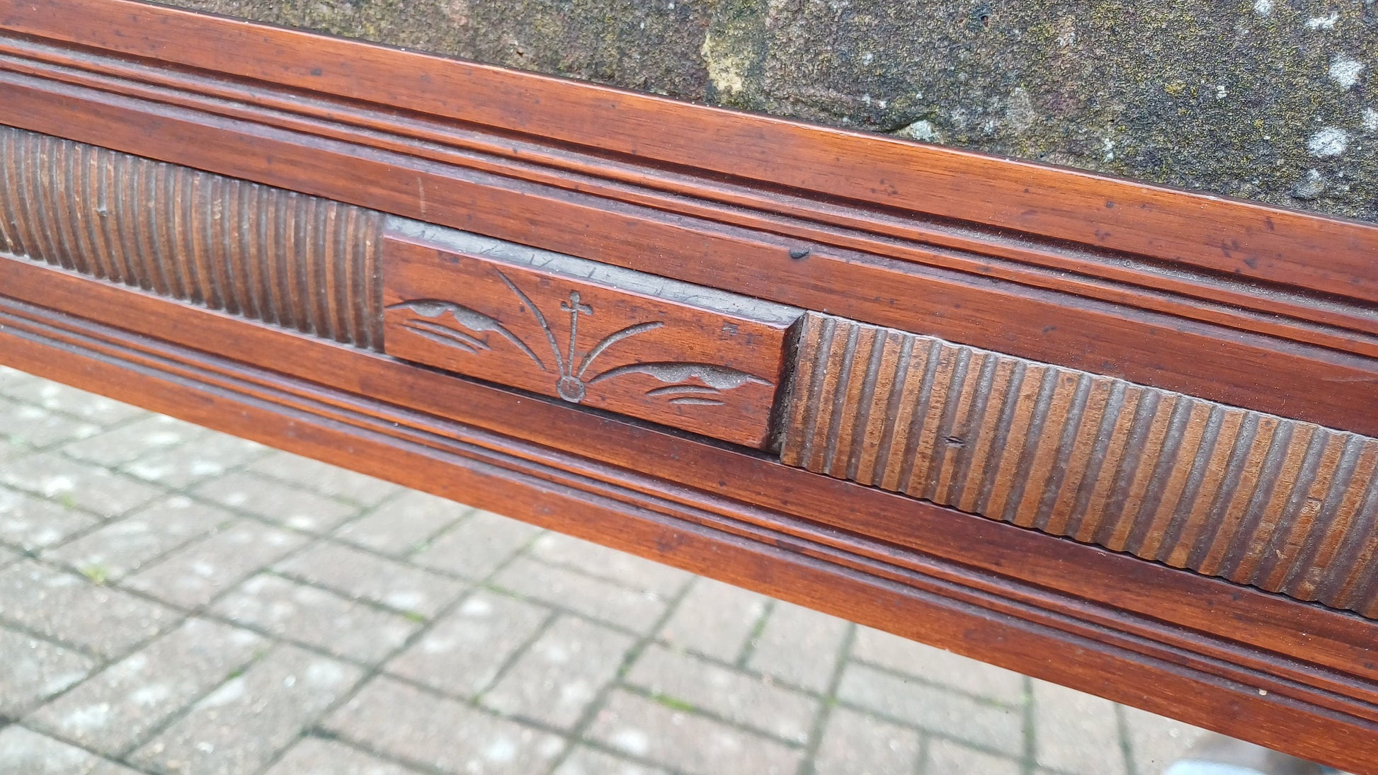 Vintage Mahogany Over Mantel Mantle Wall Mirror Late Victorian.