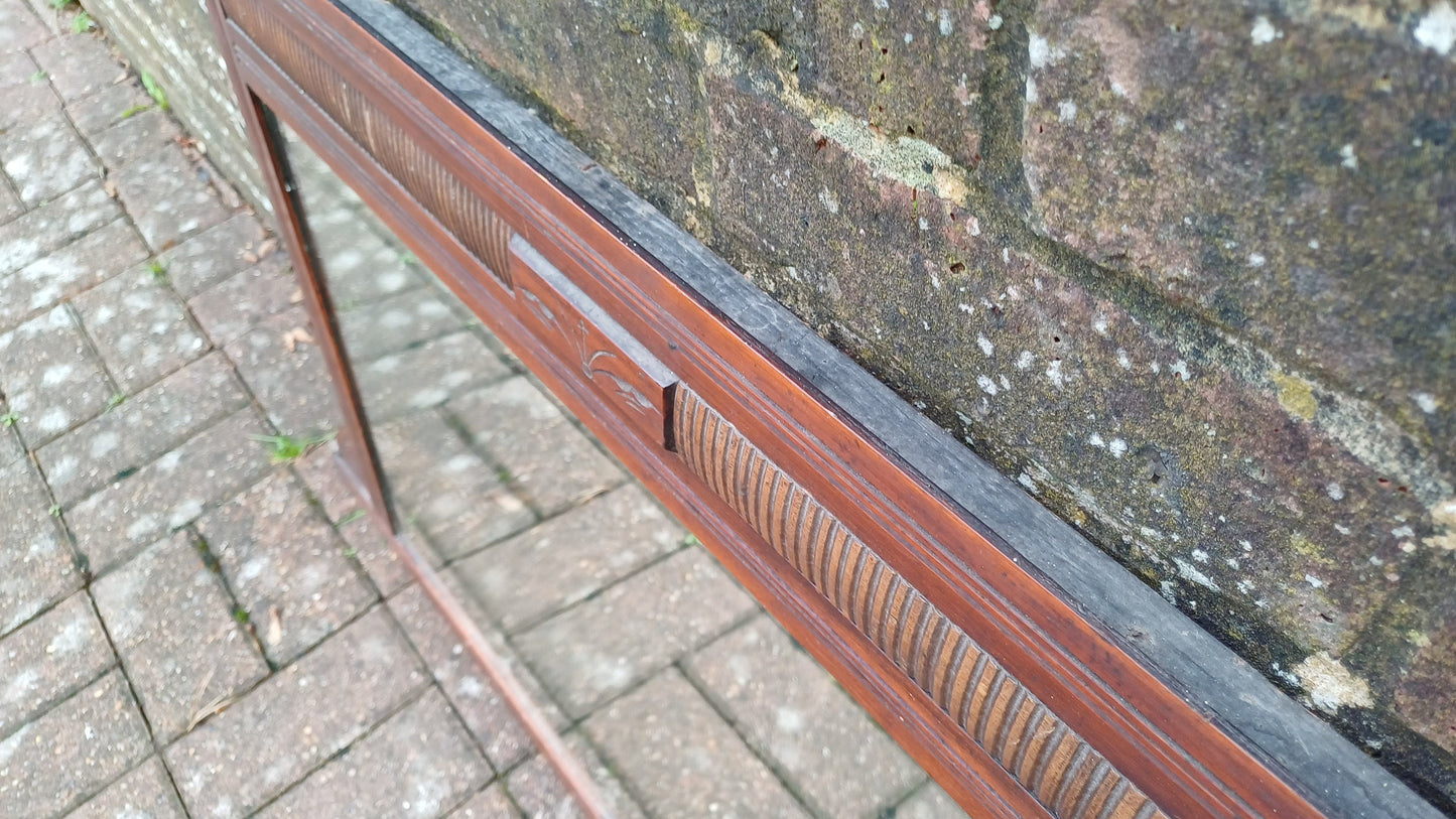 Vintage Mahogany Over Mantel Mantle Wall Mirror Late Victorian.