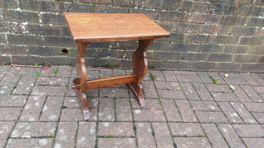Vintage Solid Oak Stool Plant Stand.
