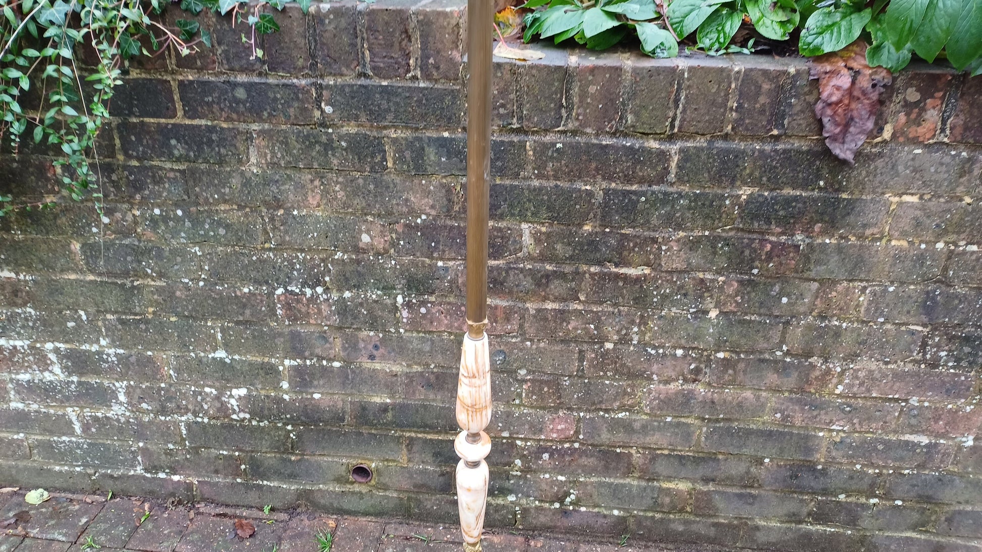 Delightful Vintage Retro Onyx Marble and Brass Standard Lamp