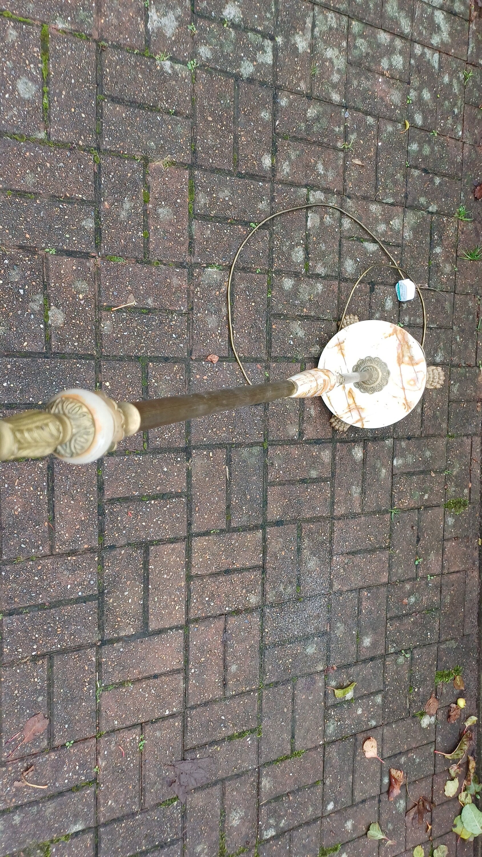 Delightful Vintage Retro Onyx Marble and Brass Standard Lamp