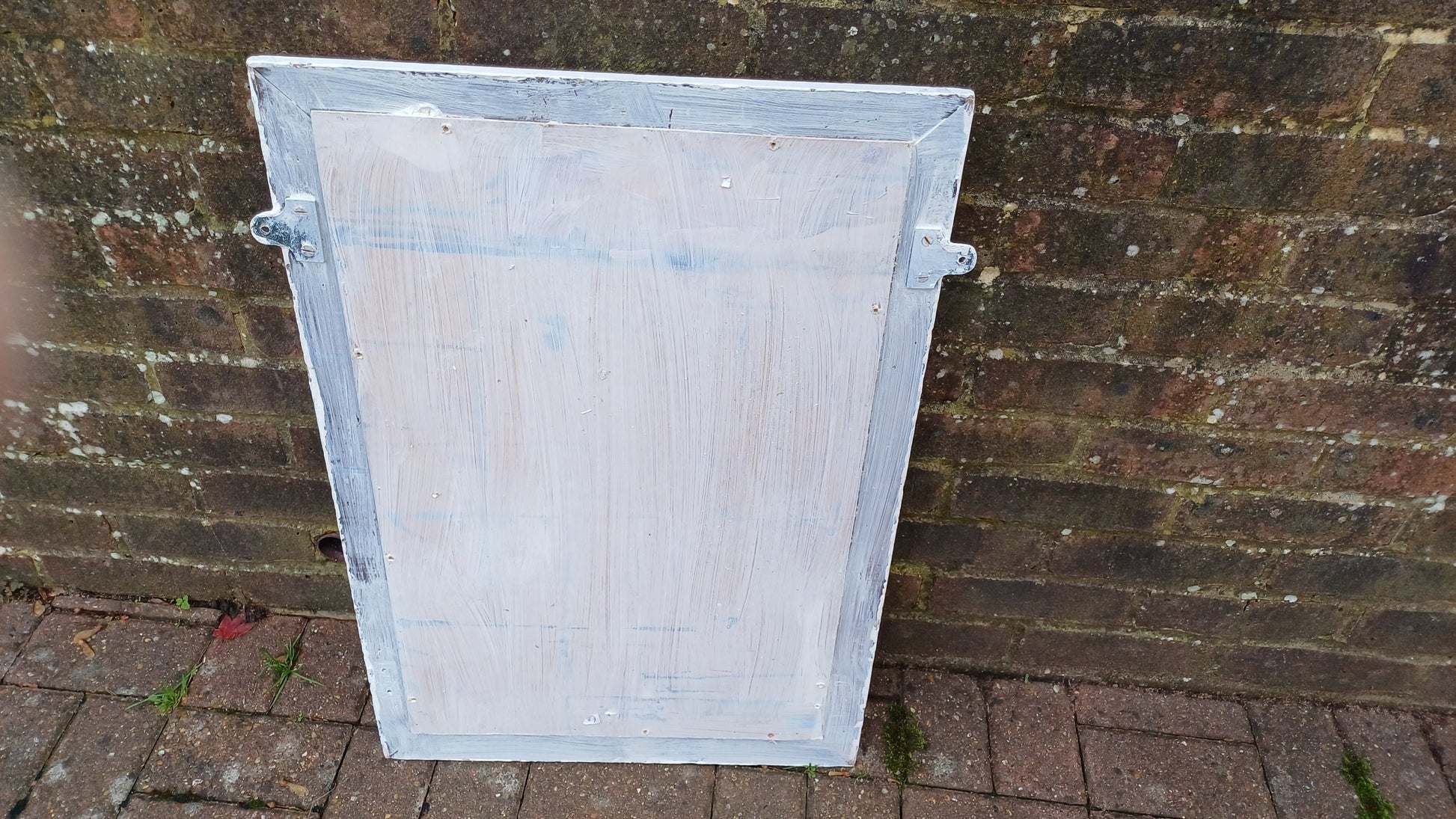 Large Vintage Victorian Painted Ornate Wall Mirror in Farrow and Ball Wimborne White.