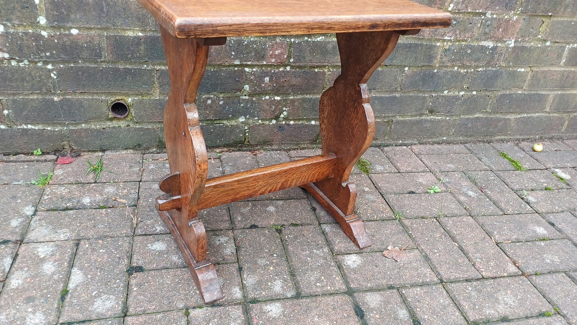 Vintage Solid Oak Stool Plant Stand.