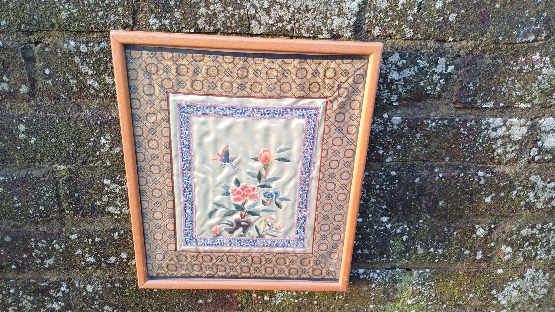 needlwork in a Boots frame wood
