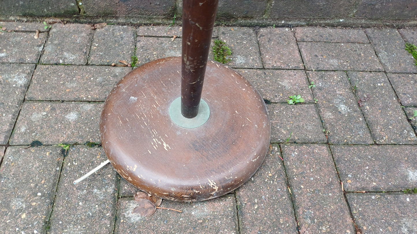 Classic Conical Shape Art Deco Chrome and Wooden Standard Lamp for Restoration.