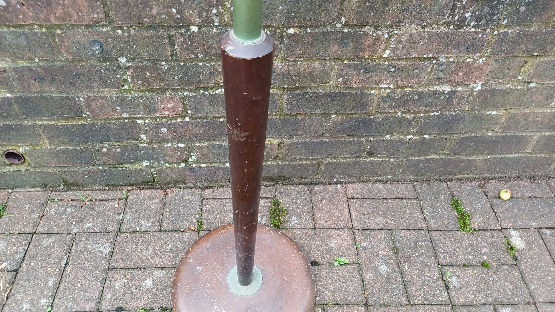 Classic Conical Shape Art Deco Chrome and Wooden Standard Lamp for Restoration.