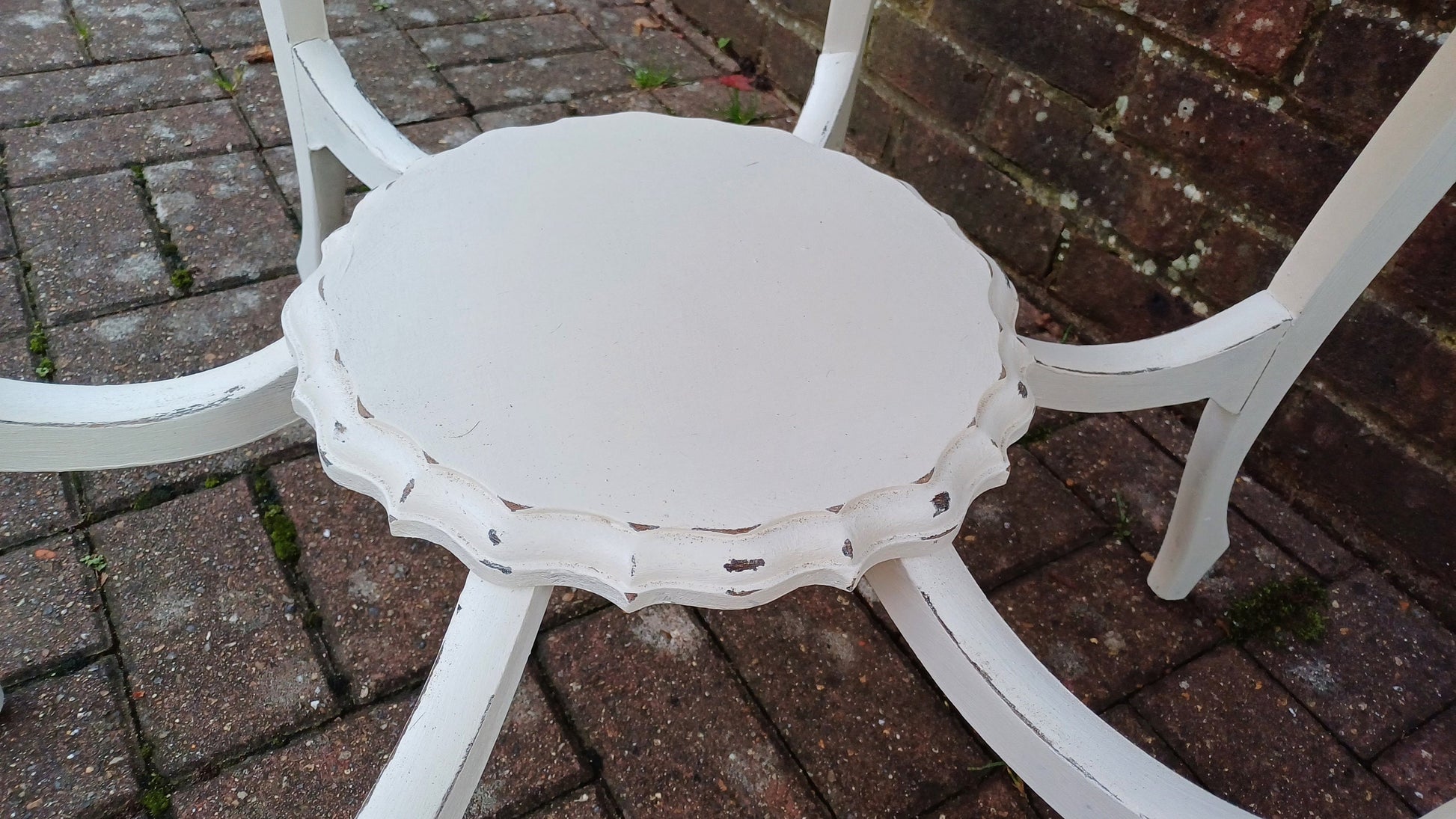 Superb Large Vintage Circular Painted Occasional Side Table in Farrow and Ball Wimborne White. Totally Unque.