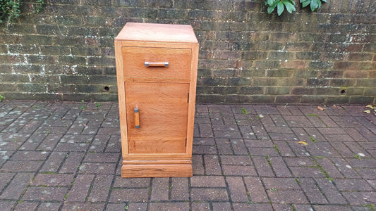 Vintage Retro Oak and Chrome Bedside Cupboard.