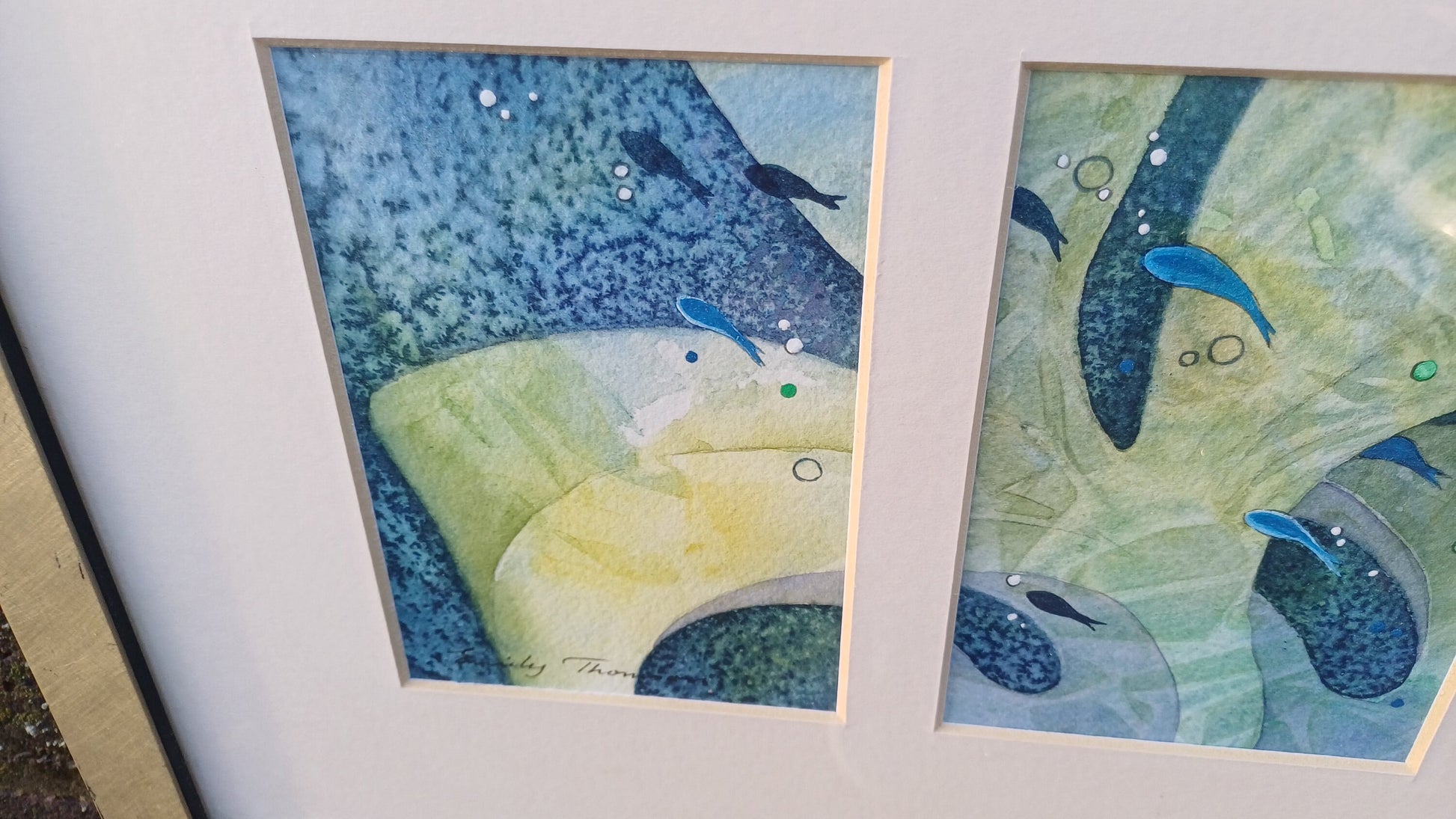 Original Watercolour and Mixed Media - Little Fish at Play by Emily Thomson, West Sussex